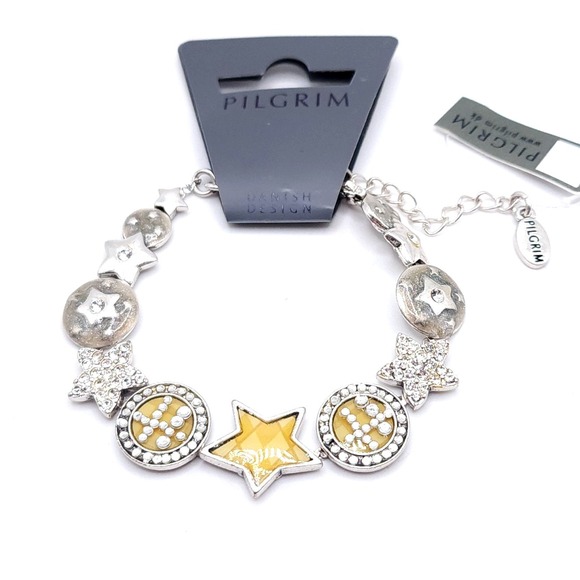 Pilgrim Jewelry - Pilgrim Silver Star Charm Bracelet Swarovski Crystal Adjustable